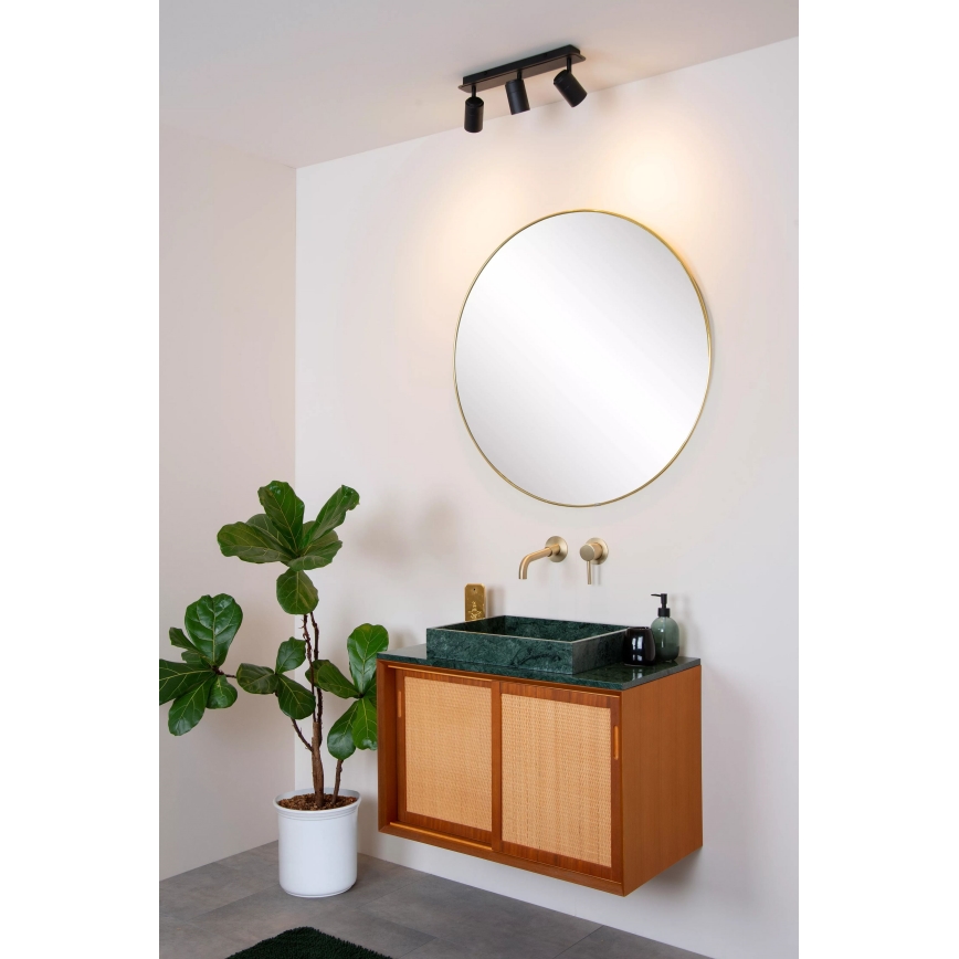Lucide 26958/15/30 - LED Prigušiva kupaonska reflektorska svjetiljka LENNERT 3xGU10/5W/230V IP44 crna
