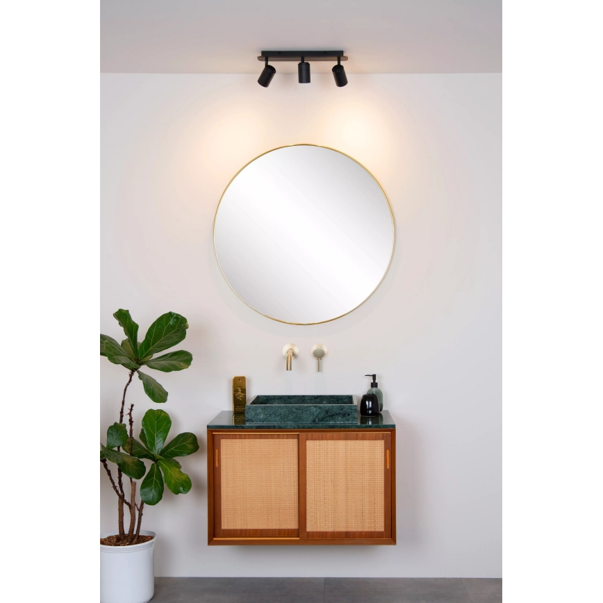 Lucide 26958/15/30 - LED Prigušiva kupaonska reflektorska svjetiljka LENNERT 3xGU10/5W/230V IP44 crna