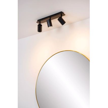 Lucide 26958/15/30 - LED Prigušiva kupaonska reflektorska svjetiljka LENNERT 3xGU10/5W/230V IP44 crna