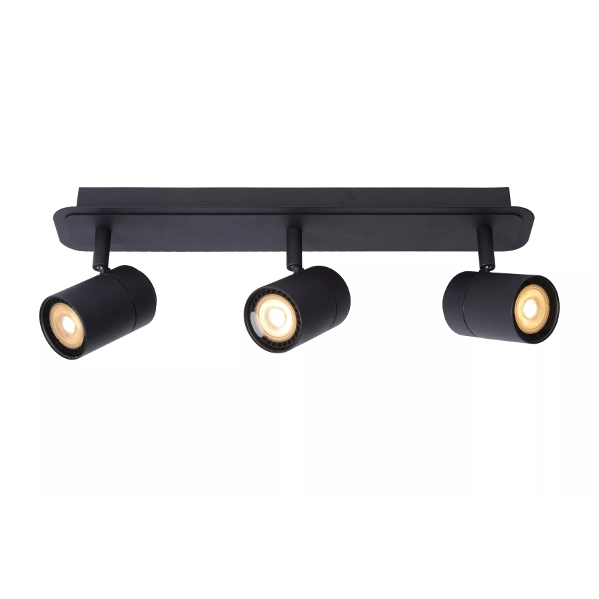Lucide 26958/15/30 - LED Prigušiva kupaonska reflektorska svjetiljka LENNERT 3xGU10/5W/230V IP44 crna