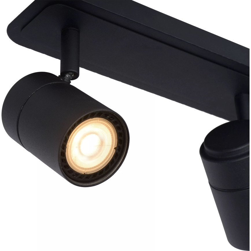 Lucide 26958/15/30 - LED Prigušiva kupaonska reflektorska svjetiljka LENNERT 3xGU10/5W/230V IP44 crna