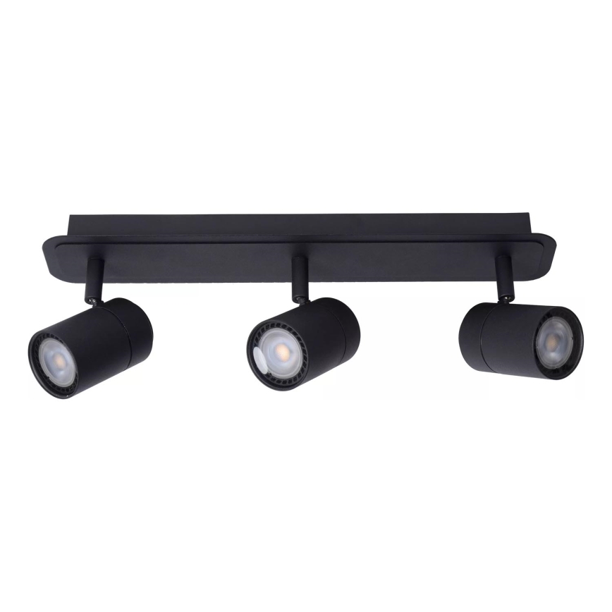Lucide 26958/15/30 - LED Prigušiva kupaonska reflektorska svjetiljka LENNERT 3xGU10/5W/230V IP44 crna
