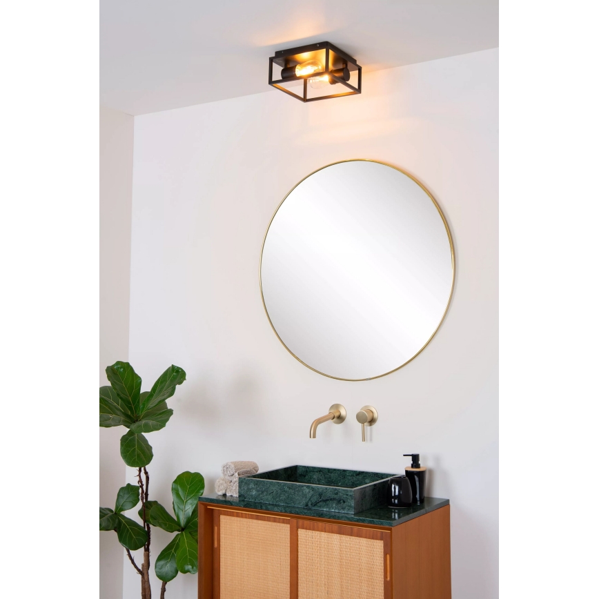 Lucide 27100/02/30 - Stropna svjetiljka za kupaonicu CARLYN 2xE14/6W/230V IP54 crna