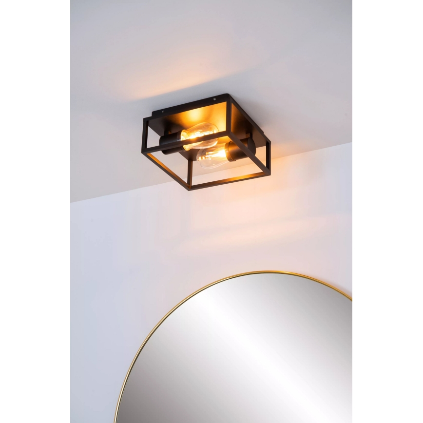 Lucide 27100/02/30 - Stropna svjetiljka za kupaonicu CARLYN 2xE14/6W/230V IP54 crna