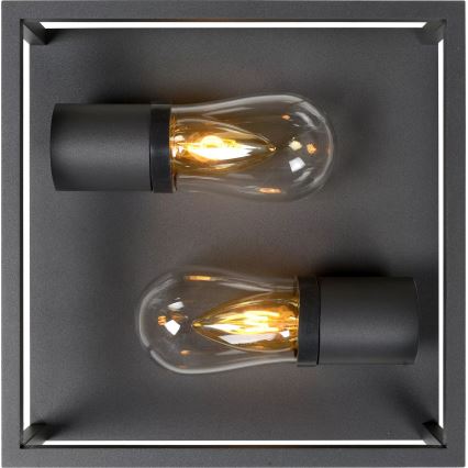 Lucide 27100/02/30 - Stropna svjetiljka za kupaonicu CARLYN 2xE14/6W/230V IP54 crna