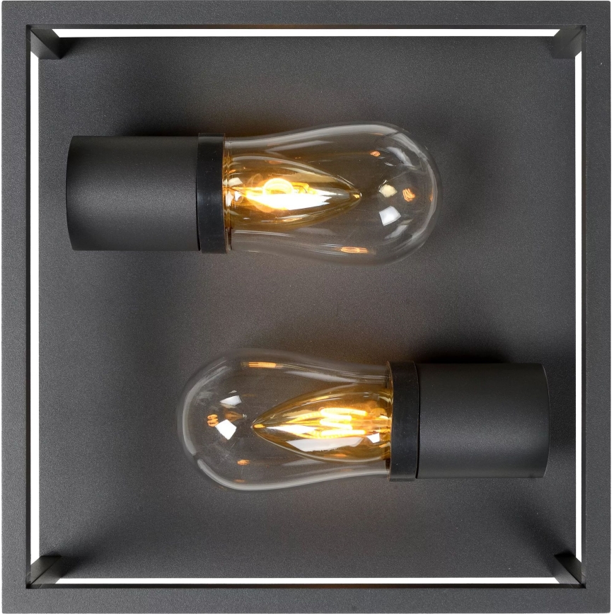 Lucide 27100/02/30 - Stropna svjetiljka za kupaonicu CARLYN 2xE14/6W/230V IP54 crna