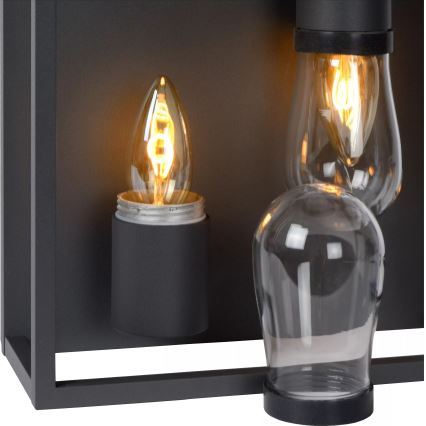 Lucide 27100/02/30 - Stropna svjetiljka za kupaonicu CARLYN 2xE14/6W/230V IP54 crna