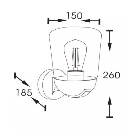 Lucide 27837/01/30 - Vanjska zidna lampa TULSA 1xE27/40W/230V IP44 crna