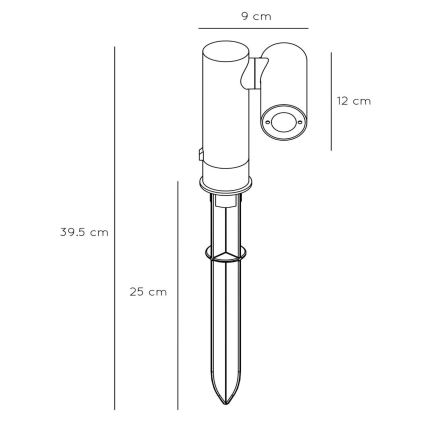 Lucide 27894/05/29 -LED Vanjska lampa TATUM LED/4,5W/230V IP65 39,5 cm antracit