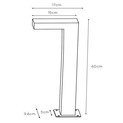 Lucide 28851/60/31 - LED vanjska lampa TEXAS LED/6W/230V bijela 60 cm IP54