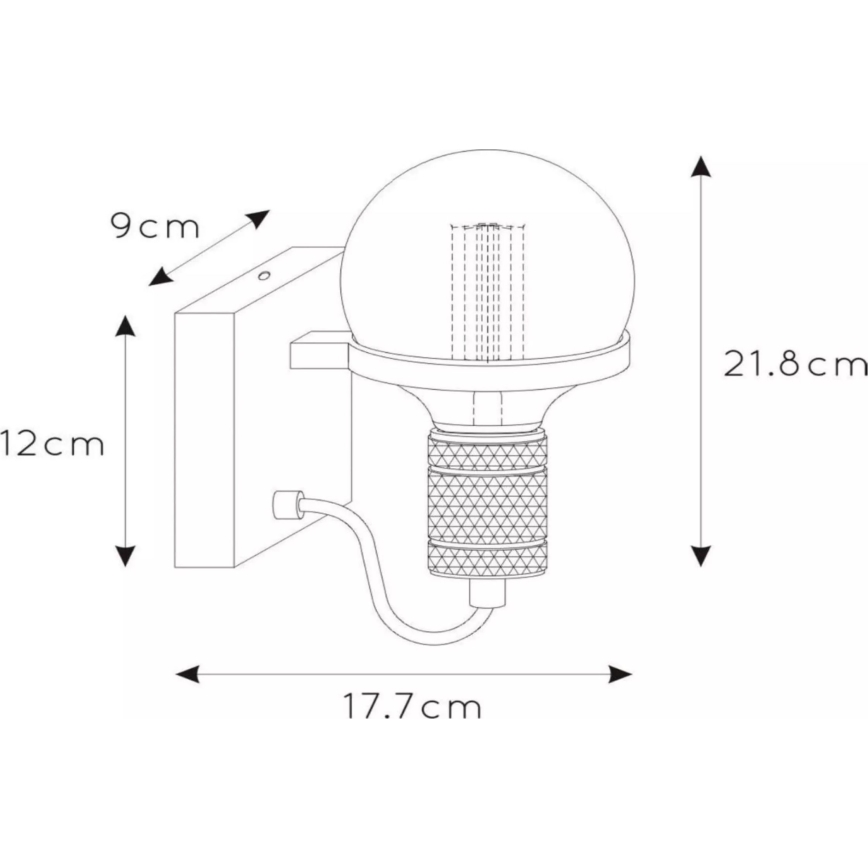 Lucide 30271/01/30 - Zidna lampa OTTELIEN 1xE27/60W/230V crna