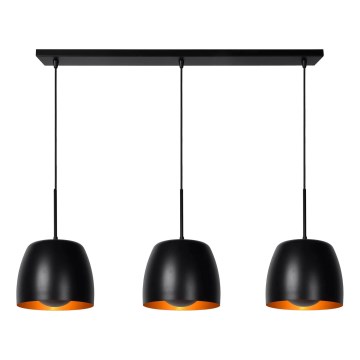 Lucide 30488/03/30 - Luster na sajli NOLAN 3xE27/40W/230V crna