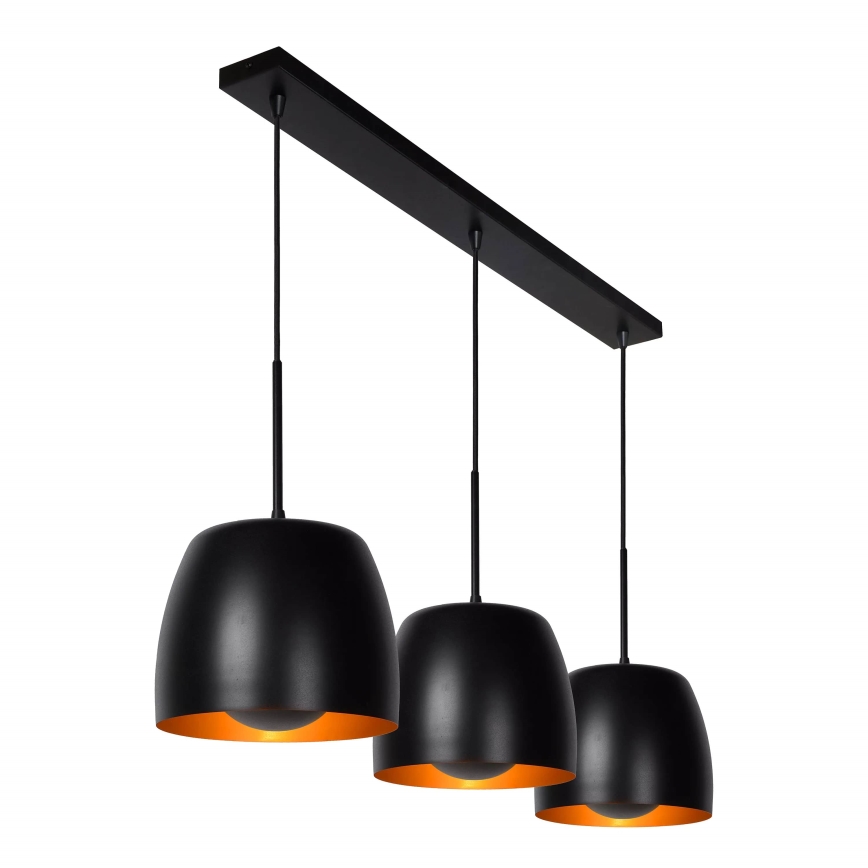Lucide 30488/03/30 - Luster na sajli NOLAN 3xE27/40W/230V crna