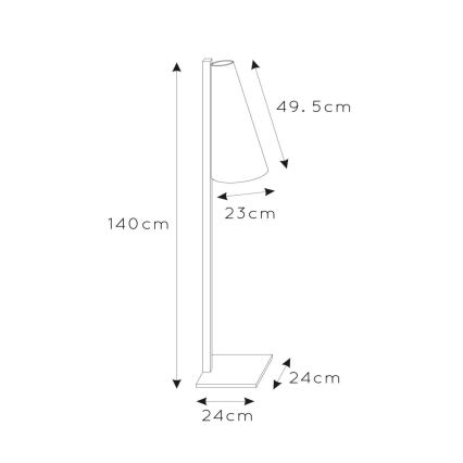 Lucide 30795/81/30 - Podna lampa GREGORY 1xE27/60W/230V crna