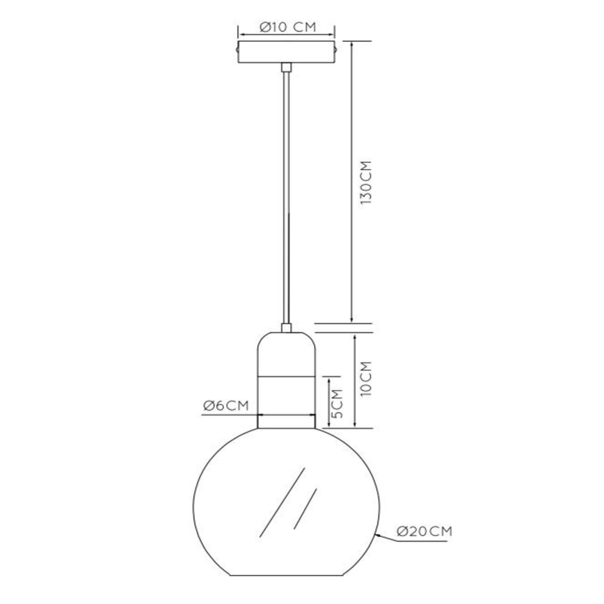 Lucide 34438/20/61 - Luster na sajli JULIUS 1xE27/40W/230V pr. 20 cm