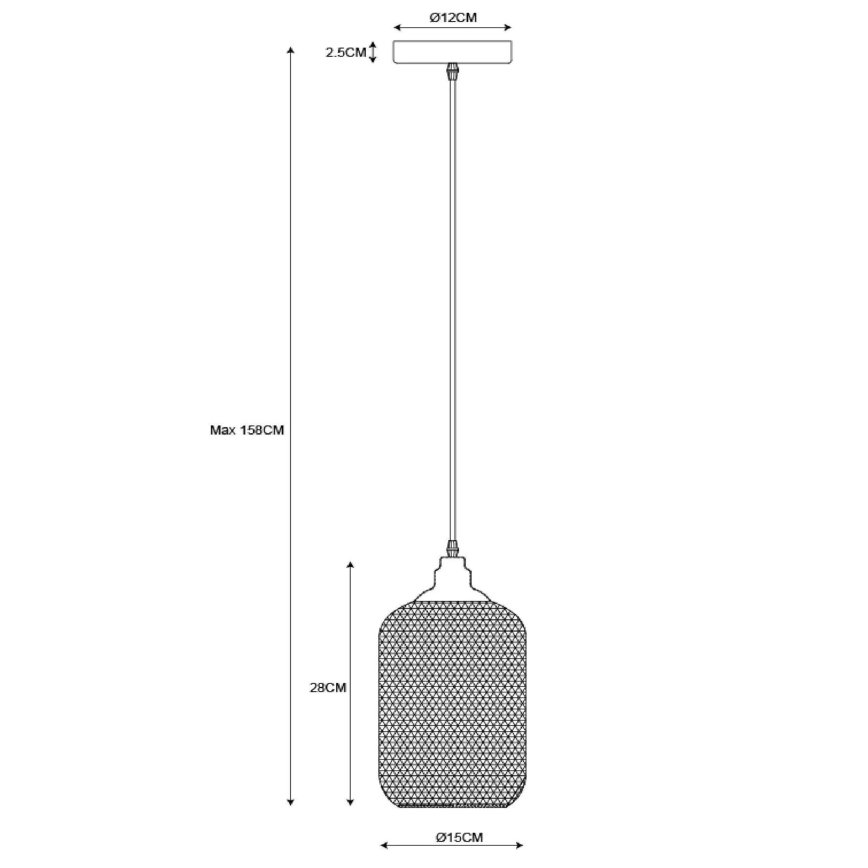 Lucide 43404/15/30 - Viseća svjetiljka MESH 1xE27/60W/230V