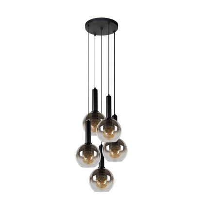 Lucide 45402/15/30 - Luster na sajli MARIUS 5xE27/40W/230V crna