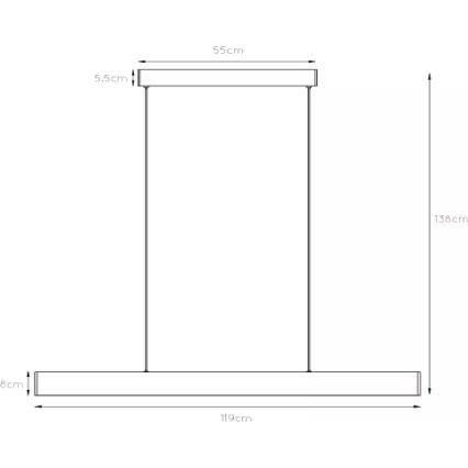 Lucide 45455/36/30 - LED Prigušivi luster na sajli RAYA LED/36W/230V 119 cm crna