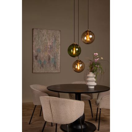 Lucide 45493/03/33 - Luster na sajli MONSARAZ 3xE27/40W/230V zelena/bež