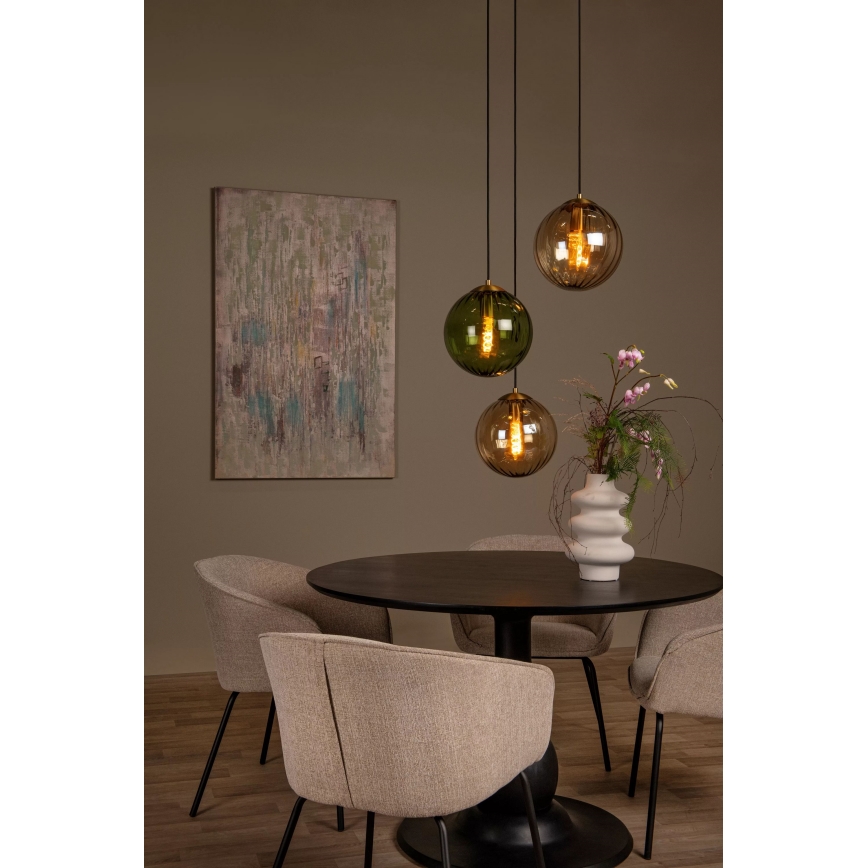 Lucide 45493/03/33 - Luster na sajli MONSARAZ 3xE27/40W/230V zelena/bež