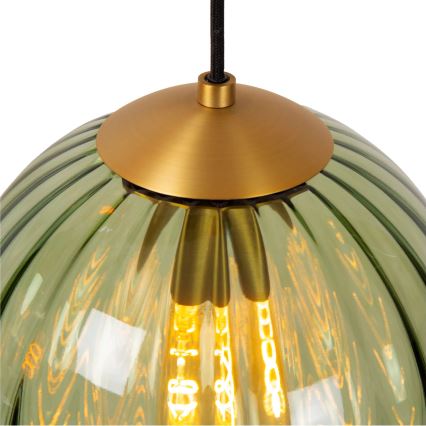 Lucide 45493/04/33 - Luster na sajli MONSARAZ 4xE27/40W/230V zelena/bež