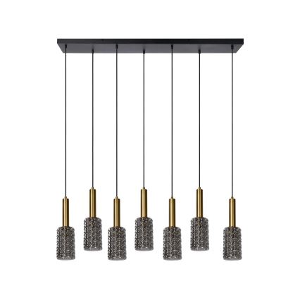 Lucide 45498/07/02 - Luster na sajli CORALIE 7xE27/40W/230V crna/mesing