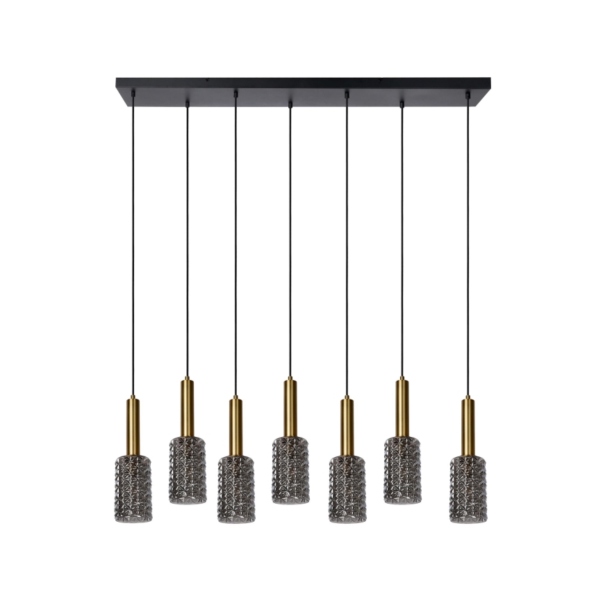 Lucide 45498/07/02 - Luster na sajli CORALIE 7xE27/40W/230V crna/mesing