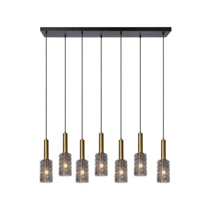 Lucide 45498/07/02 - Luster na sajli CORALIE 7xE27/40W/230V crna/mesing