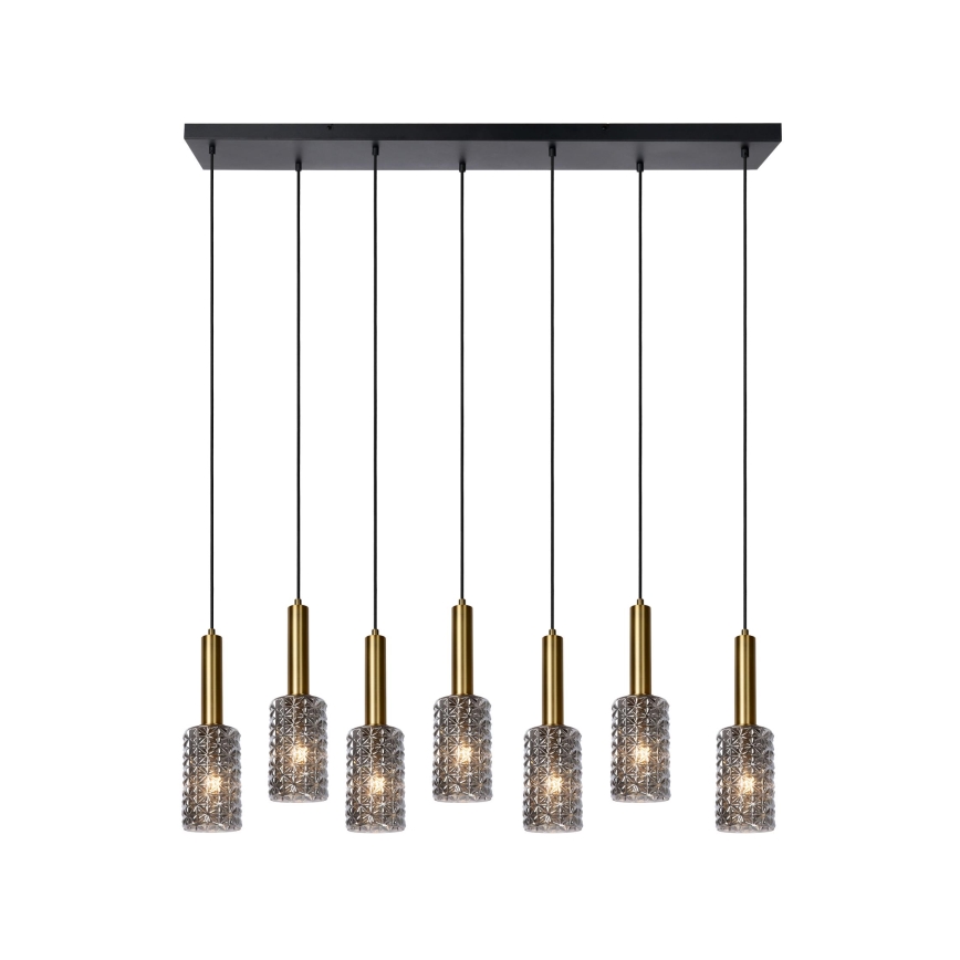 Lucide 45498/07/02 - Luster na sajli CORALIE 7xE27/40W/230V crna/mesing