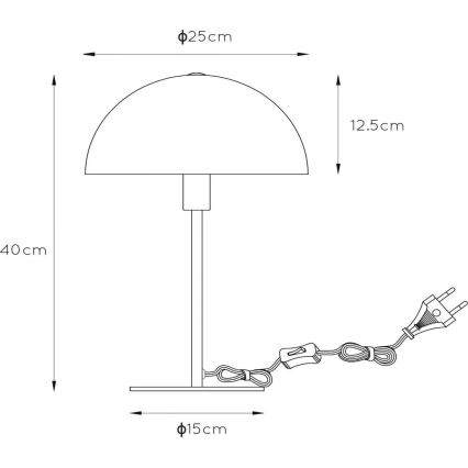Lucide 45596/01/44 - Stolna lampa SIEMON 1xE14/25W/230V narančasta