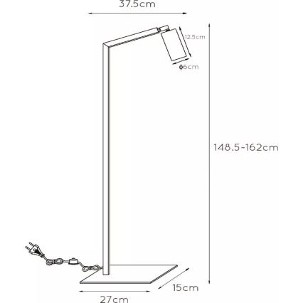 Lucide 45799/01/30 - Podna lampa SYBIL 1xGU10/35W/230V crna/zlatna