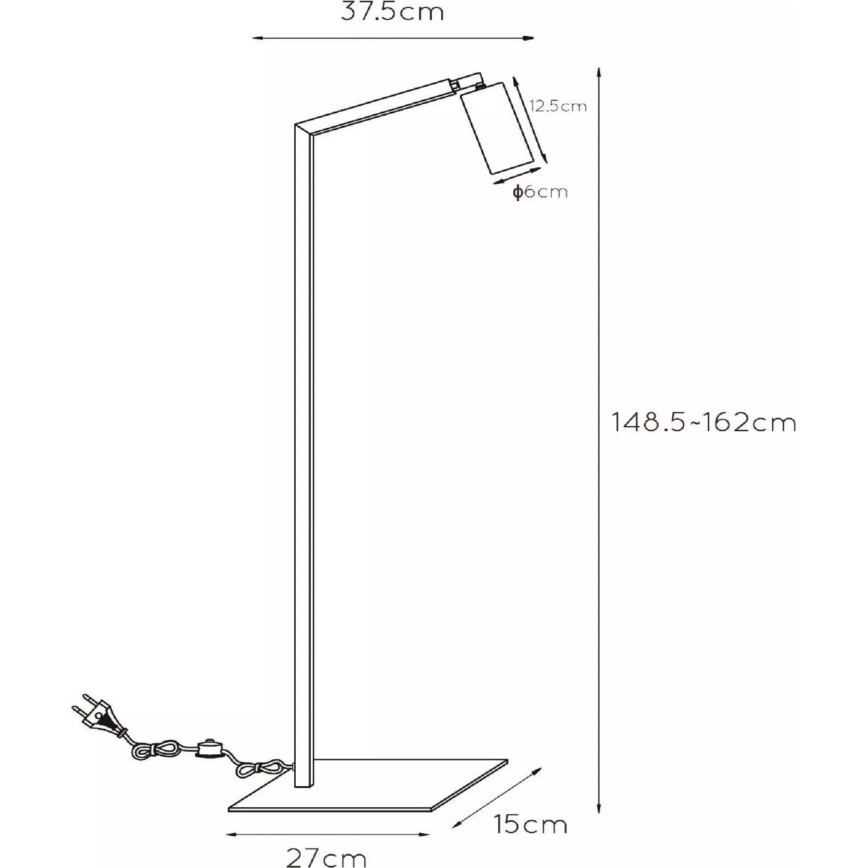 Lucide 45799/01/30 - Podna lampa SYBIL 1xGU10/35W/230V crna/zlatna