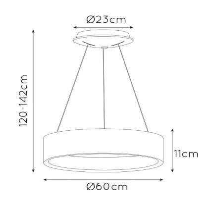 Lucide 46400/42/31 - LED prigušivački luster na užetu TALOWE LED/39W/230V