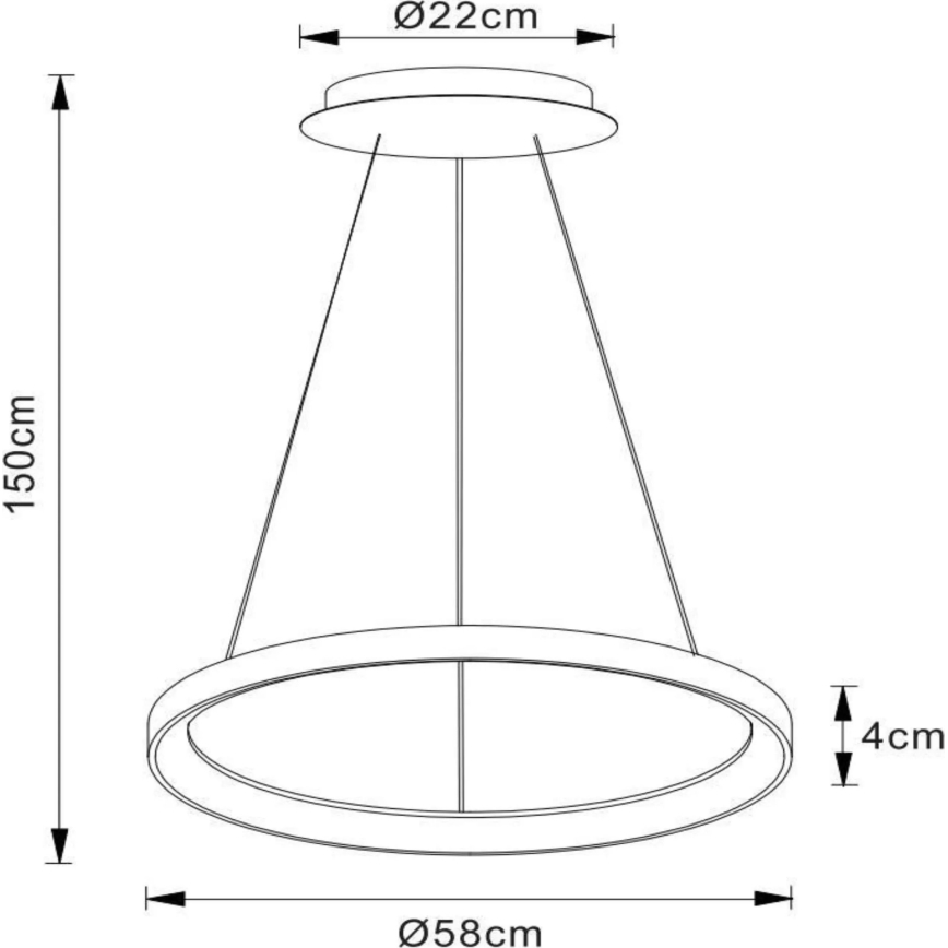 Lucide 46403/48/30 - LED Prigušivi luster na sajli VIDAL LED/48W/230V pr. 58 cm crna