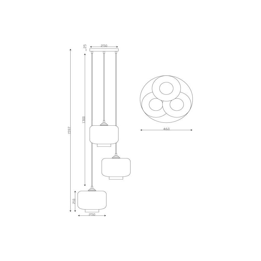 Lucide 46413/13/65 - Luster na sajli MEDINE 3xE27/40W/230V dimna