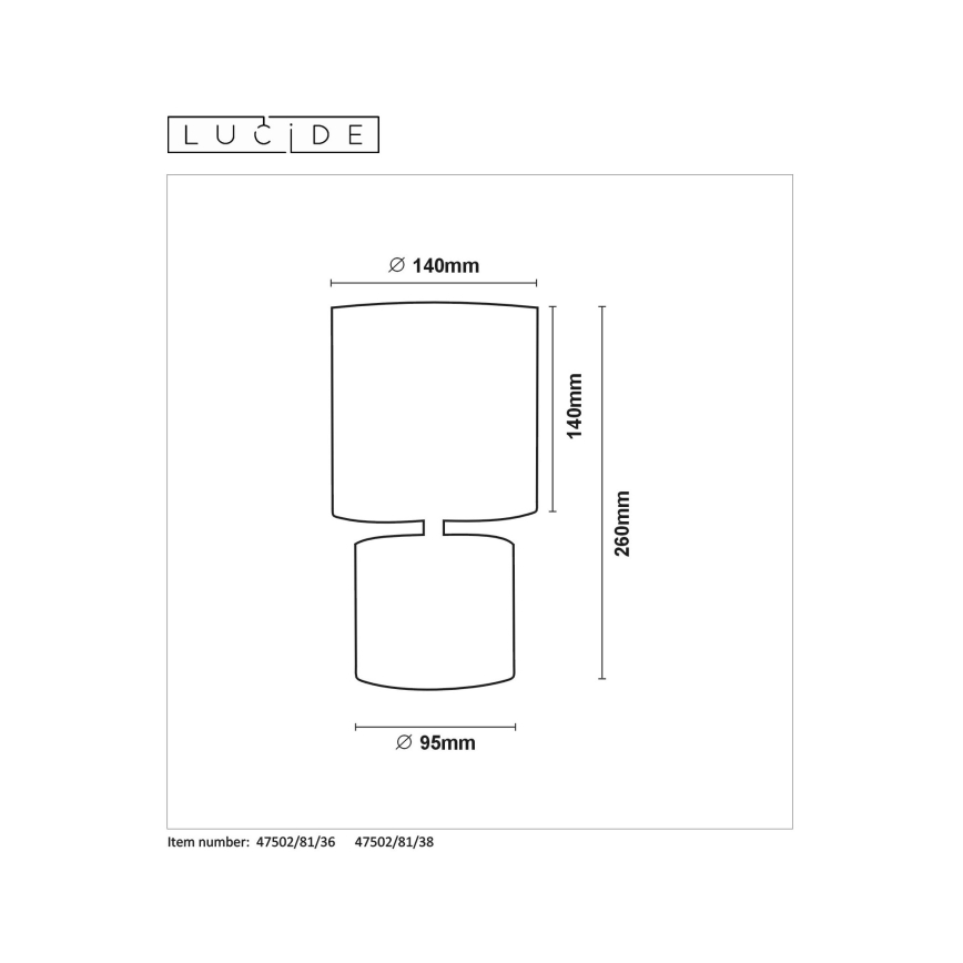 Lucide 47502/81/38 - Stolna lampa GREASBY 1xE14/40W/230V krem