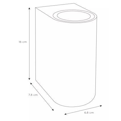 Lucide 69801/02/30 - Vanjska zidna svjetiljka ZARO 2xGU10/35W/230V IP44 crna