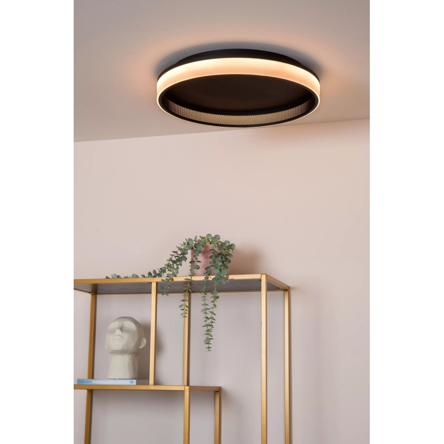 Lucide 71102/40/30 - LED Prigušiva stropna svjetiljka ESTREJA LED/40W/230V 2500-3000K pr. 40 cm crna + daljinski upravljač