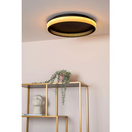 Lucide 71102/40/30 - LED Prigušiva stropna svjetiljka ESTREJA LED/40W/230V 2500-3000K pr. 40 cm crna + daljinski upravljač