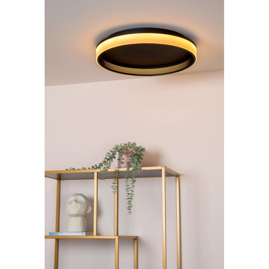 Lucide 71102/40/30 - LED Prigušiva stropna svjetiljka ESTREJA LED/40W/230V 2500-3000K pr. 40 cm crna + daljinski upravljač