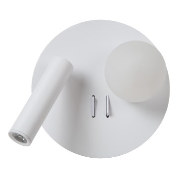 Lucide 77286/02/31 - LED Zidna svjetiljka MATIZ 2xLED/3,5W/230V USB bijela