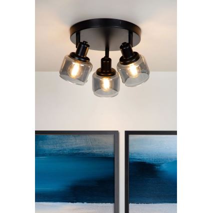 Lucide 77979/13/30 - Reflektorska svjetiljka BJORN 3xE14/40W/230V crna