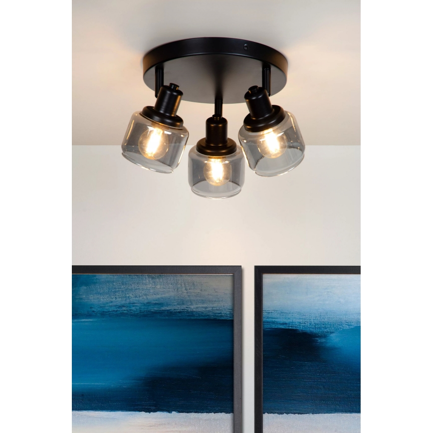 Lucide 77979/13/30 - Reflektorska svjetiljka BJORN 3xE14/40W/230V crna