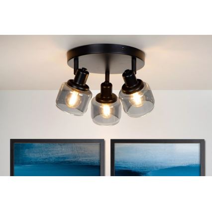 Lucide 77979/13/30 - Reflektorska svjetiljka BJORN 3xE14/40W/230V crna