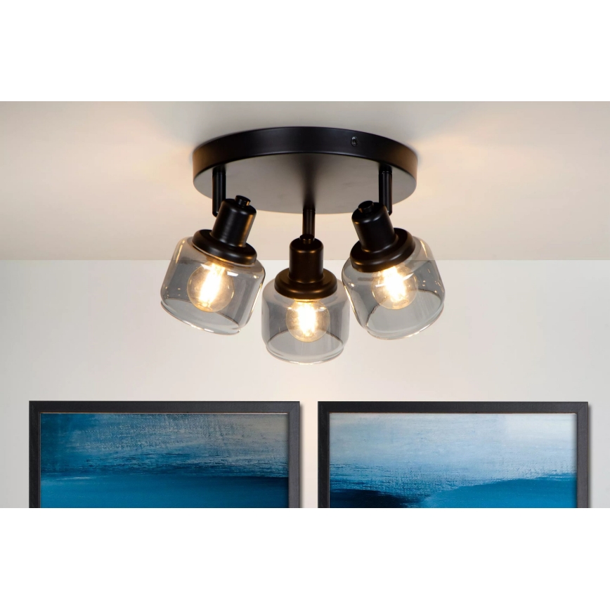 Lucide 77979/13/30 - Reflektorska svjetiljka BJORN 3xE14/40W/230V crna
