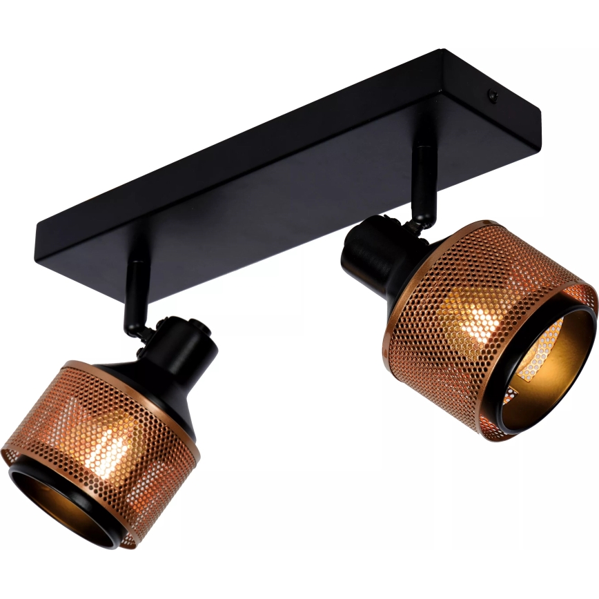Lucide 77980/02/30 - Reflektorska svjetiljka RAFA 2xE14/40W/230V crna/bronca