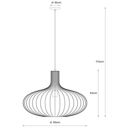 Lucide 78374/50/33 - Luster na sajli MANUELA 1xE27/60W/230V pr. 50 cm zelena