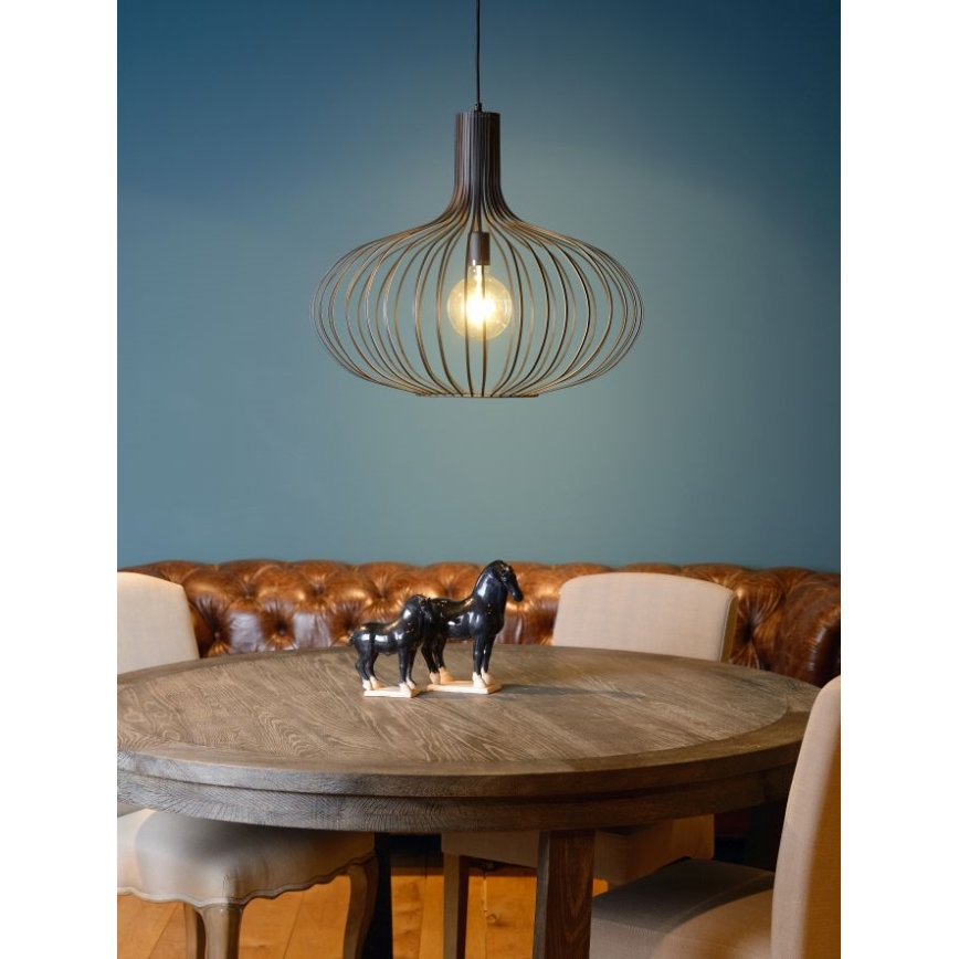 Lucide 78374/65/30 - Viseća svjetiljka MANUELA 1xE27/60W/230V crna 65 cm