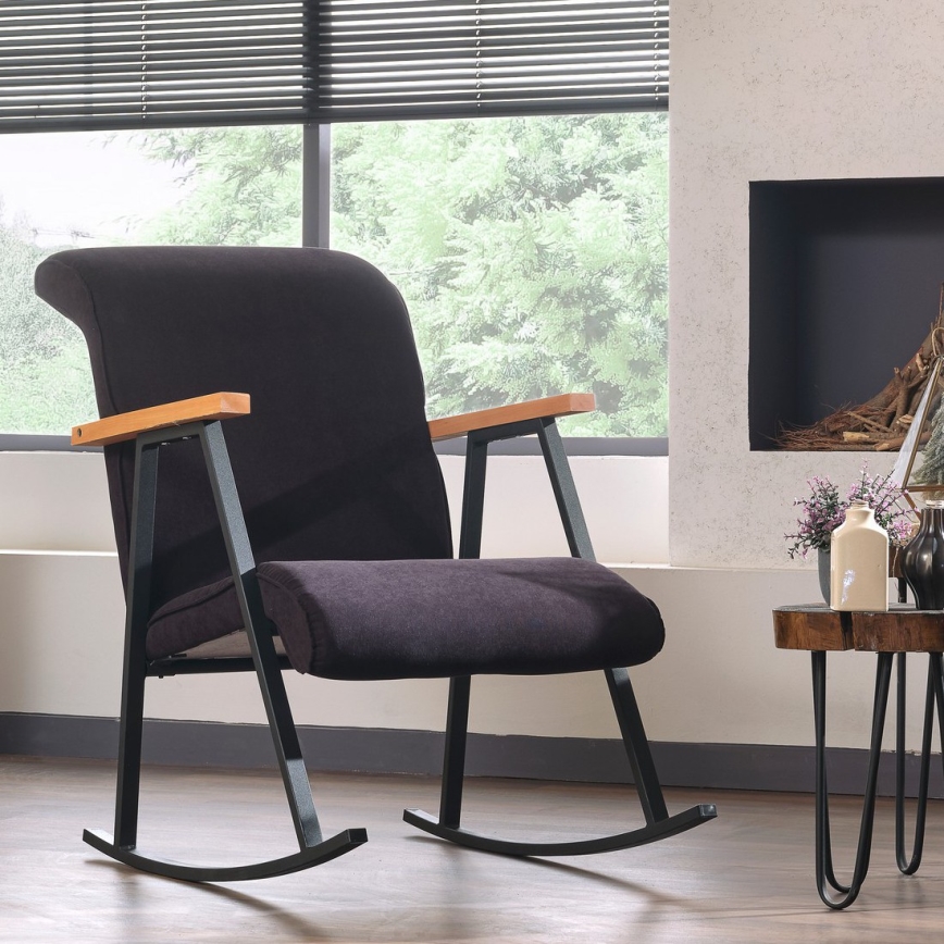 LUNI ljuljaća fotelja, crna