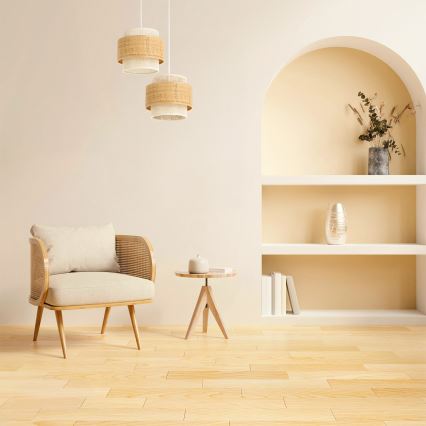 Luster BOHO na užetu 2xE27/60W/230V juta/krem